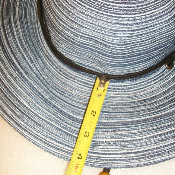 SOLD! Sloggers NWOT Wide Brim Blue Braided Sun Hat w/ Wind Lanyard - UPF 50+ - Picture 10 of 12
